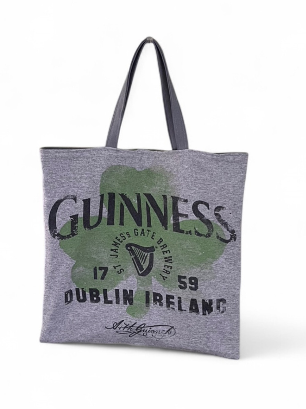 Handmade Guinness Beer T-Shirt Upcycle Tote Bag Shamrock Graphic Logo ☘️